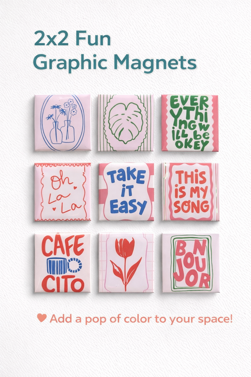 Fun Magnets (9 pcs 2x2 PHOTO MAGNETS)